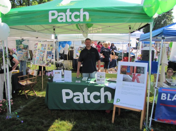 Jeff Williams Mans the Patch booth at the Branford Festival when no one knew what "Patch" was. Thanks Jeff! 
